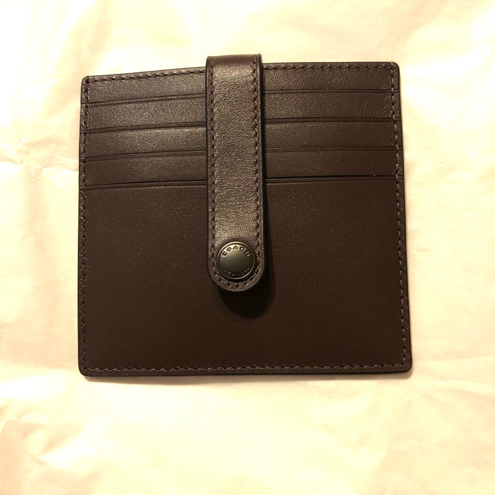 AUTHENTIC NWT COACH HERITAGE CARD CASE STYLE C3162 - QB/DARK TEAK
